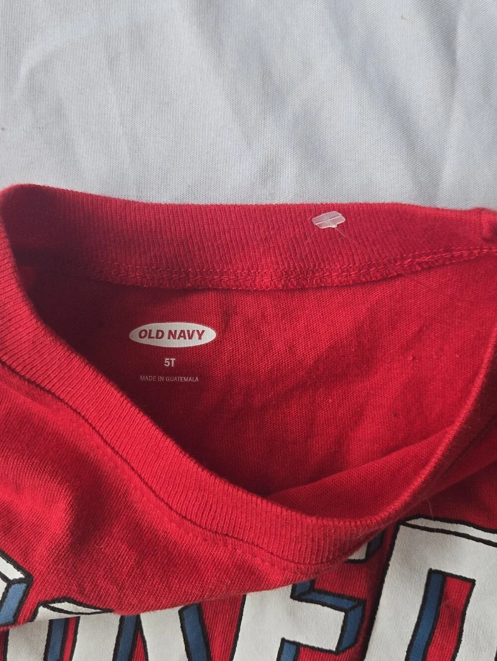 Old Navy Boy's Size 5t Red Long-Sleeve Tee with Fire Truck Graphic Fire Station
